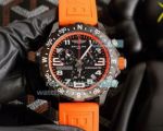Swiss Replica Breitling Endurance Pro Watch Black Chronograph Dial Orange Rubber Strap 44mm